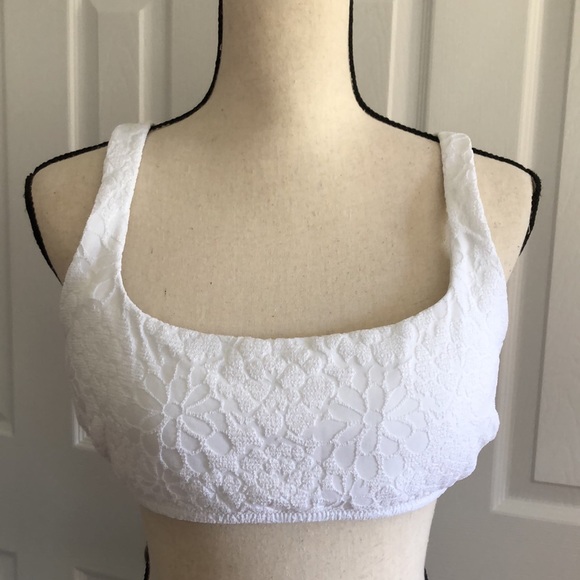 aerie Other - Aerie Wide Strap Textured  Scoop Bikini Top